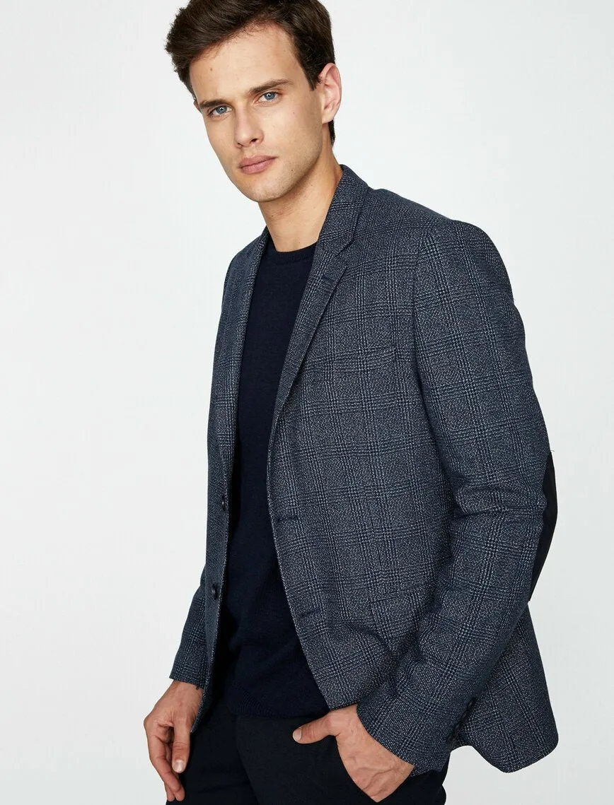 10806 Navy Blue Check Blazer