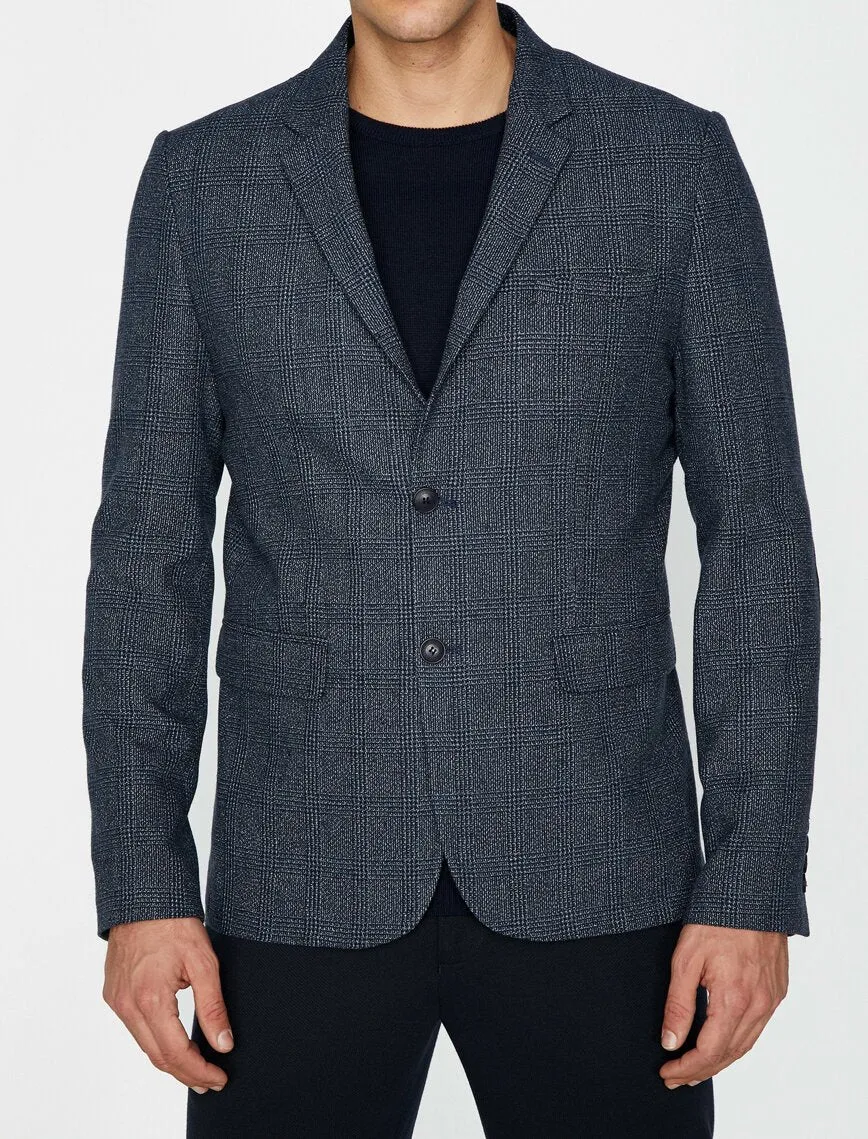10806 Navy Blue Check Blazer