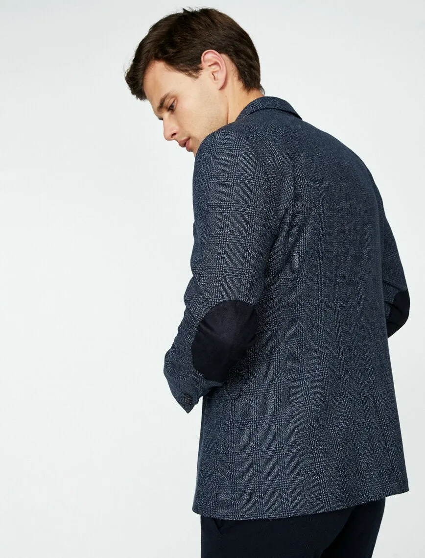 10806 Navy Blue Check Blazer