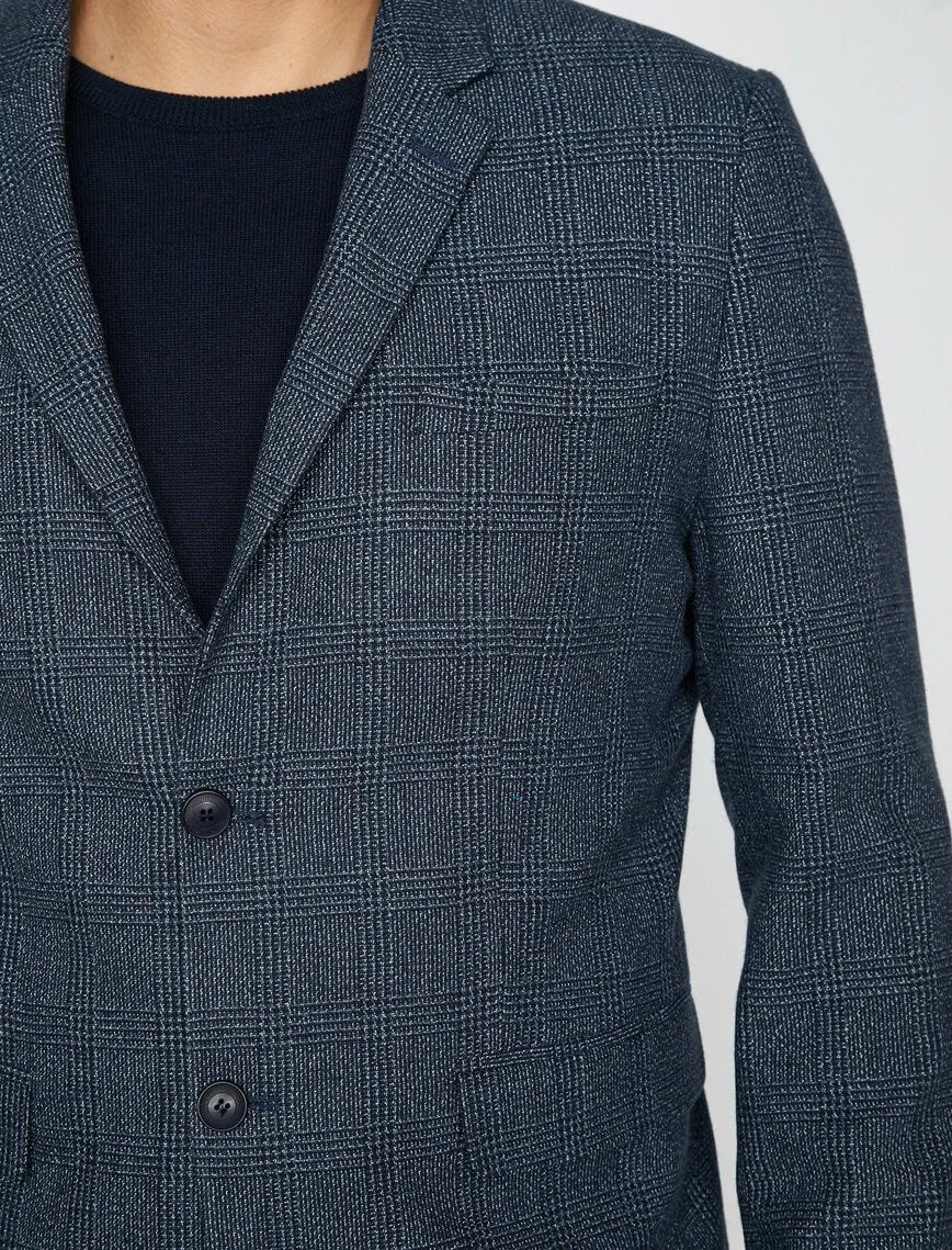 10806 Navy Blue Check Blazer