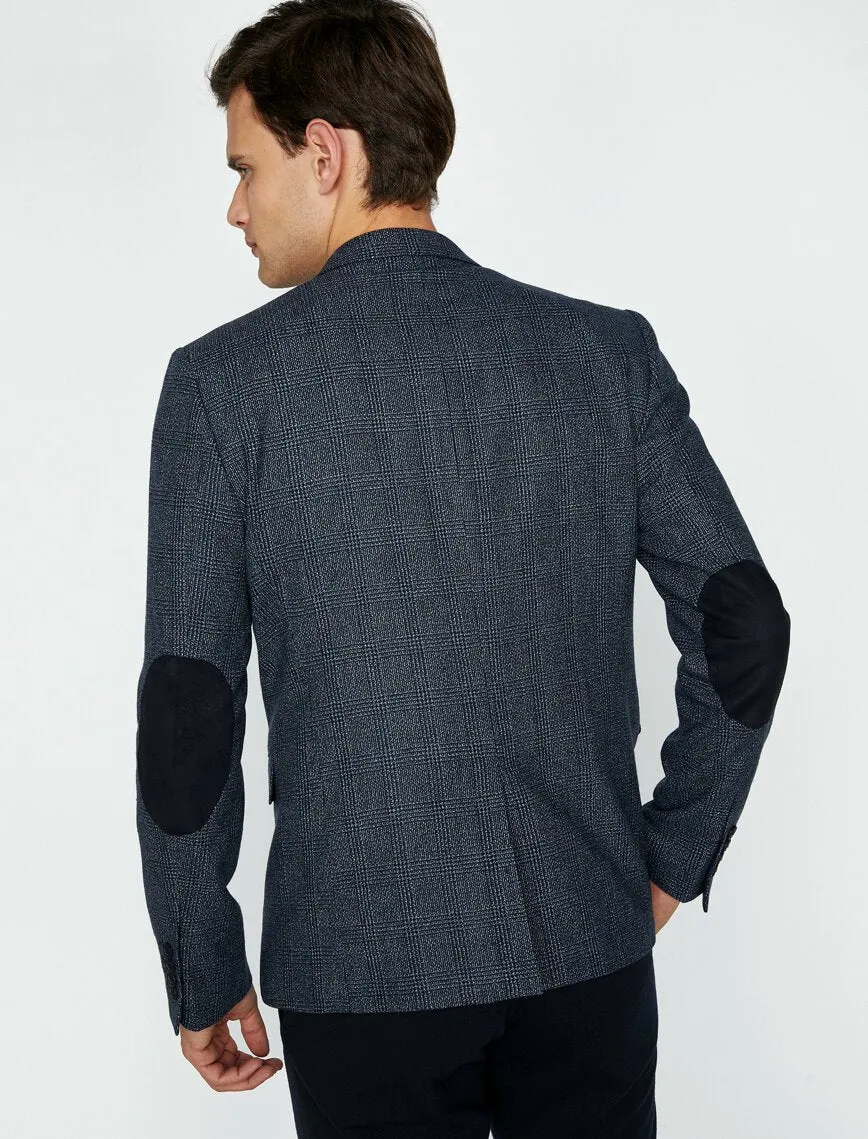 10806 Navy Blue Check Blazer