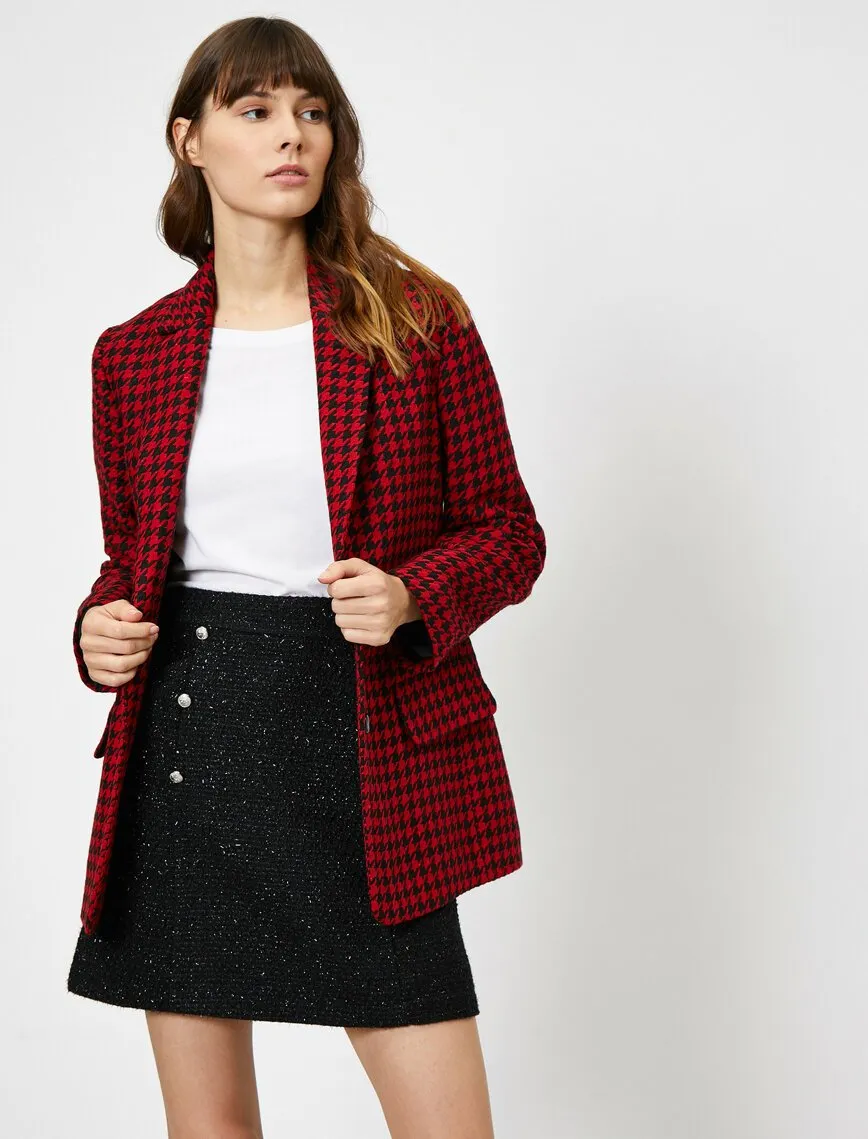 14940 Red-Black Check Jacket