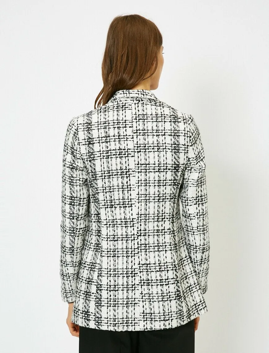 14941 Ecru-Black Check Jacket