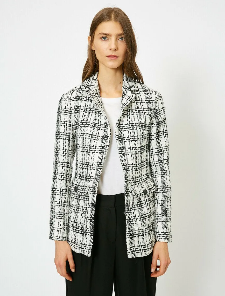 14941 Ecru-Black Check Jacket
