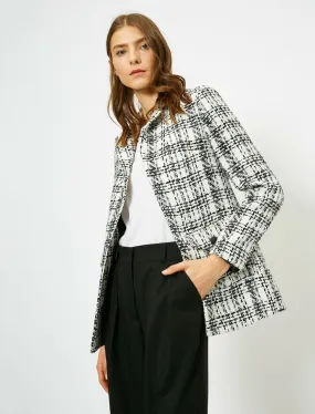 14941 Ecru-Black Check Jacket