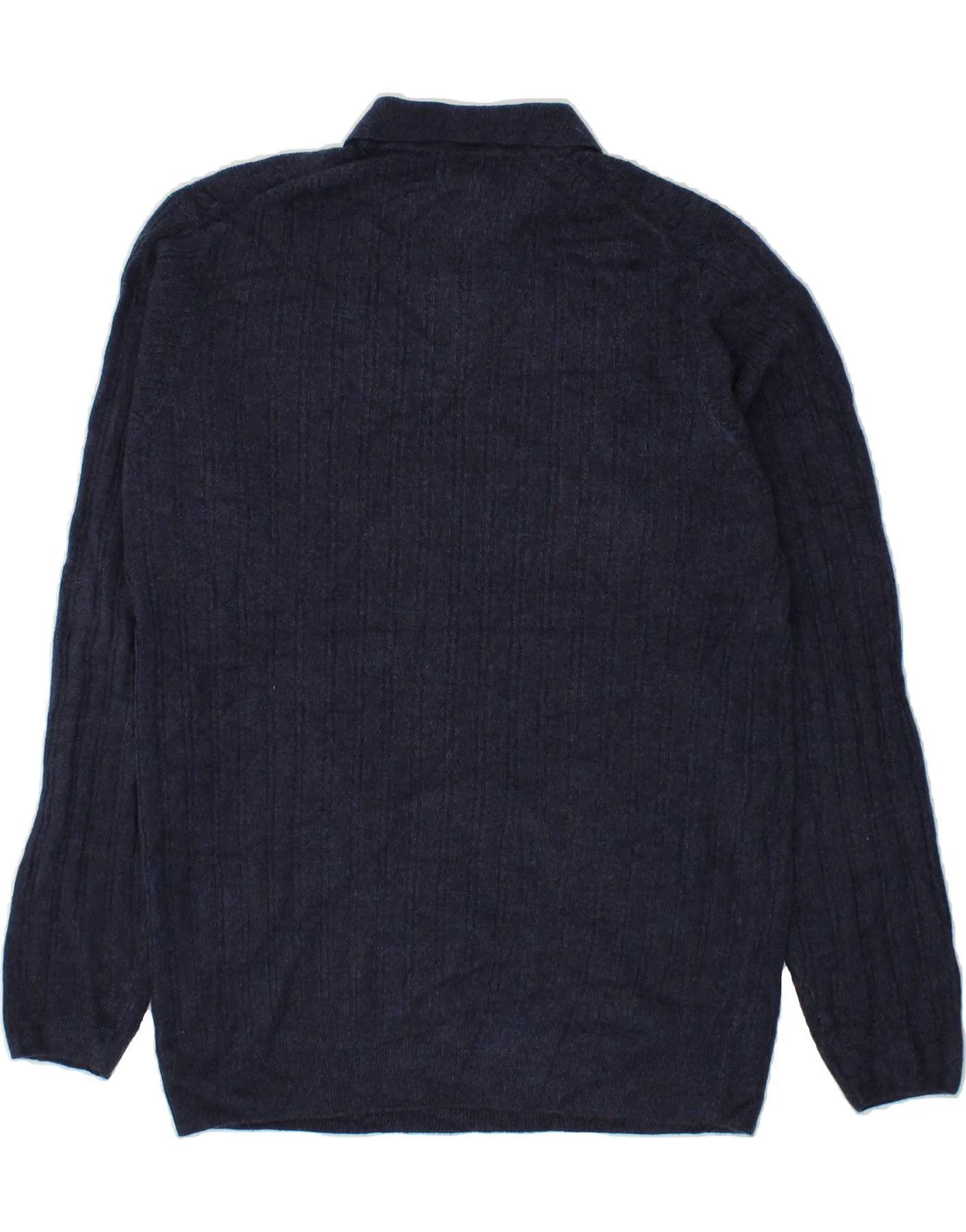 DOCKERS Mens Tall Polo Neck Jumper Sweater Large Navy Blue Acrylic