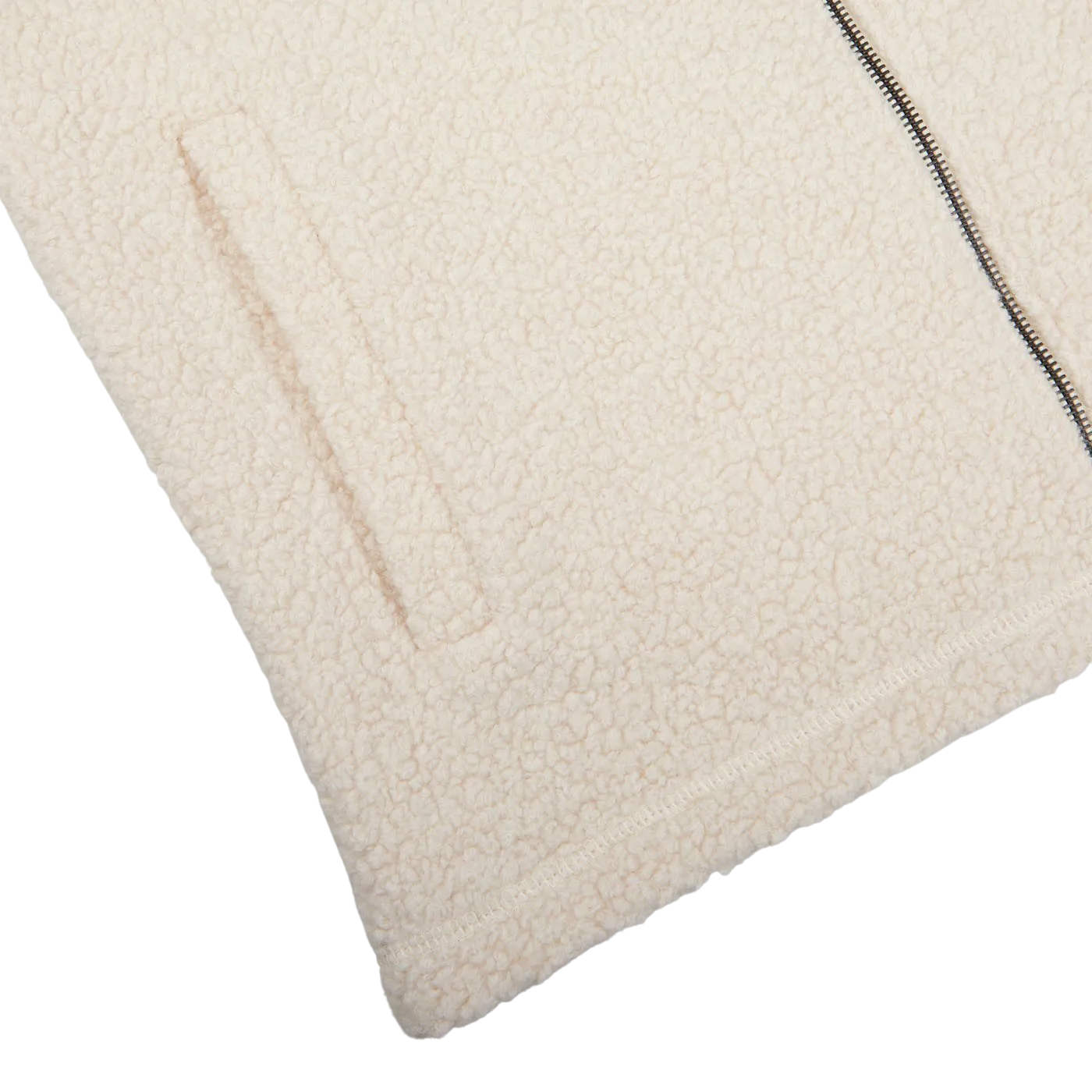 Ecru Wool Fleece Gilet