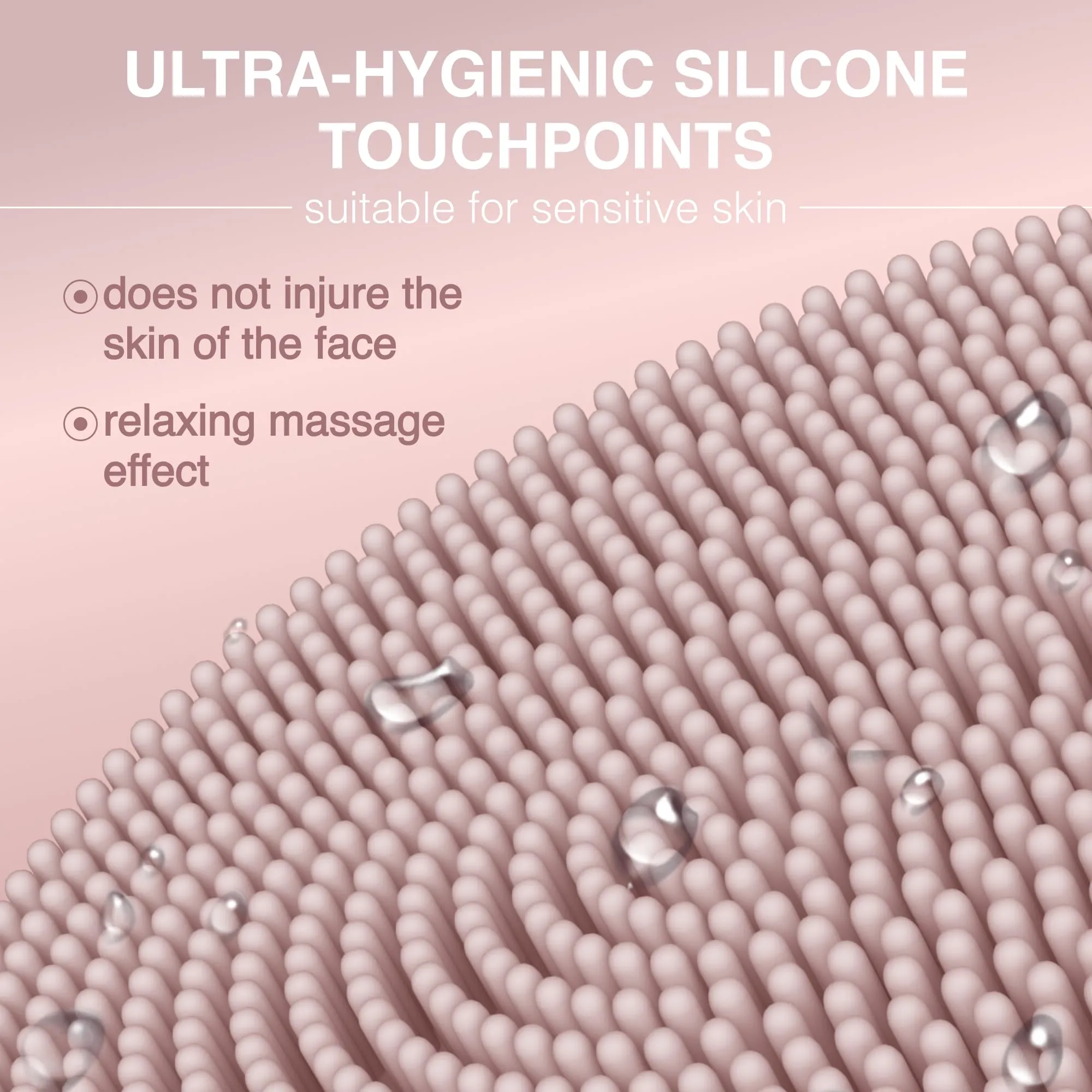 Facial Cleansing Brush, Electric Silicon Face Scrub Brush, IPX7 Waterproof 6 Intensities Deep Clean Heating Massage Removing Blackhead Gentle Exfoliation, Inductive Charging