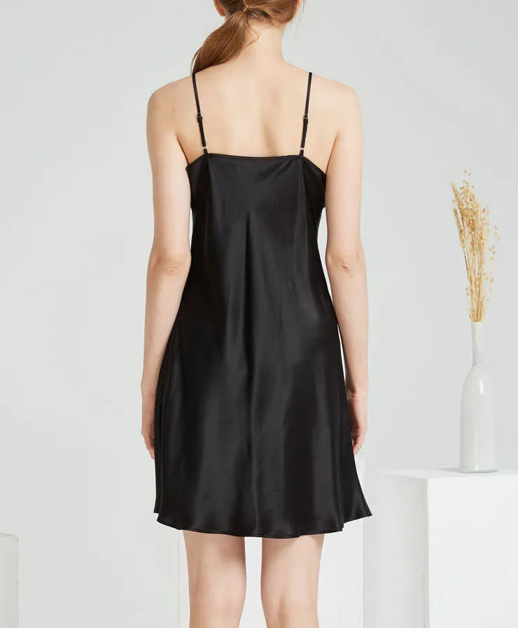 Kate Pure Silk Slip Dress | Black