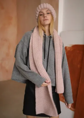 Oversized Alpaca Wool Scarf - Rose